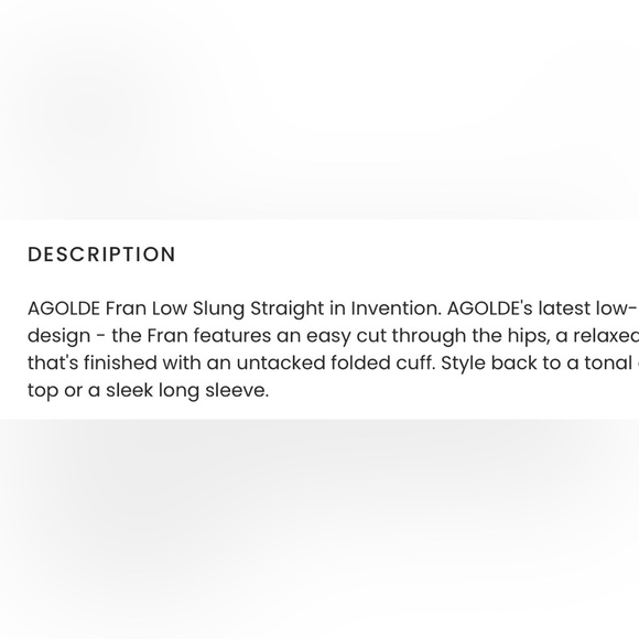 Agolde Fran Jean Low Slung Easy Straight Jeans in FORCE - Picture 6 of 6